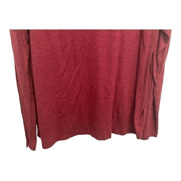 Twenty Montreal Men's Red Long Sleeve Tee Button Slub Henley - Picture 9 of 13